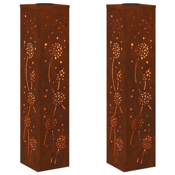 Соларна LED светлина за пътека 2 pcs Кортен стомана