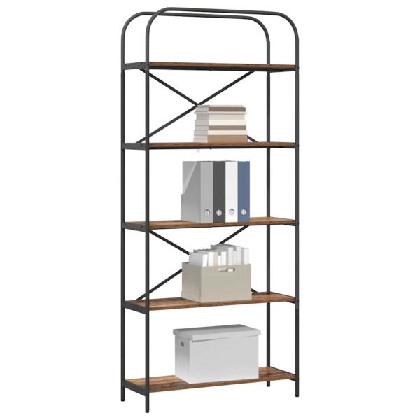 Рафт за книги Старо дърво 80 x 30 x 183 см Инженерно дърво