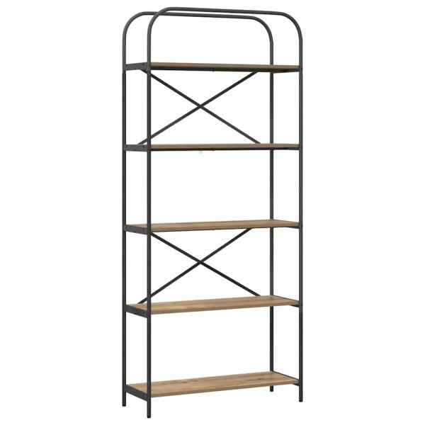 Рафт за книги Дъб 80 x 30 x 183 см Инженерно дърво