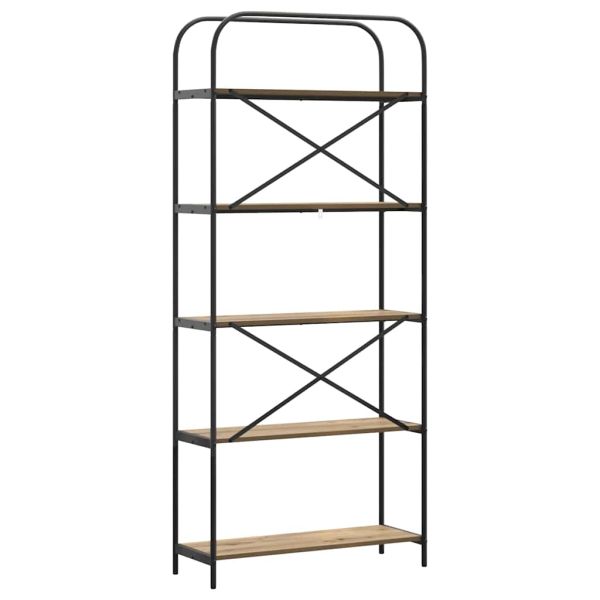 Рафт за книги Дъб 80 x 30 x 183 см Инженерно дърво