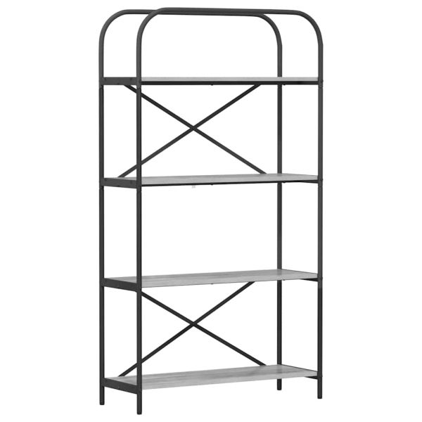 Рафт за книги Сив Сонома 80 x 30 x 146 см Инженерно дърво