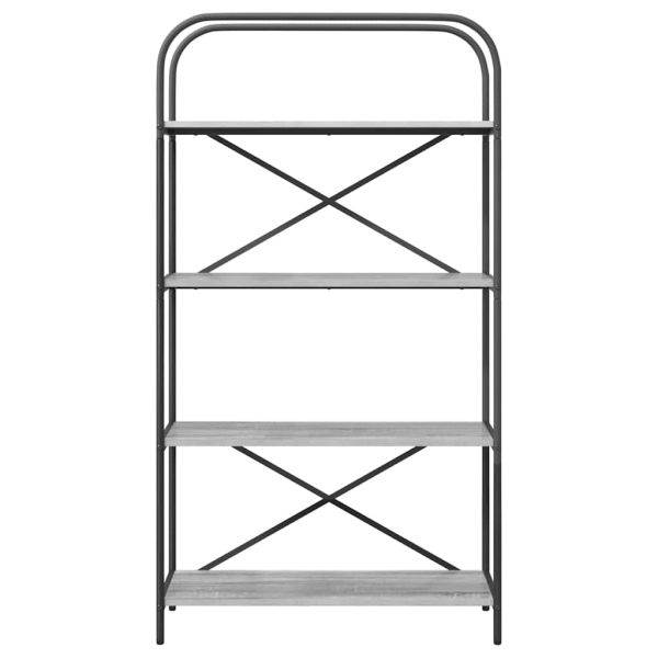 Рафт за книги Сив Сонома 80 x 30 x 146 см Инженерно дърво