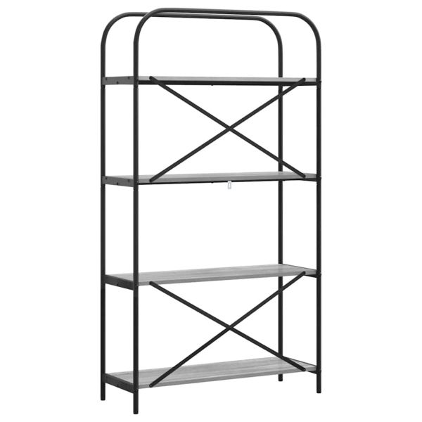 Рафт за книги Сив Сонома 80 x 30 x 146 см Инженерно дърво