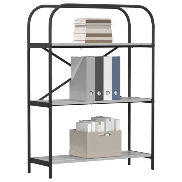Рафт за книги Сив Сонома 80 x 30 x 109 см Инженерно дърво