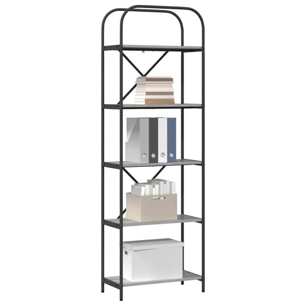 Рафт за книги Сив Сонома 60 x 30 x 183 см Инженерно дърво