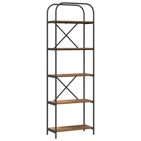 Рафт за книги Старо дърво 60 x 30 x 183 см Инженерно дърво