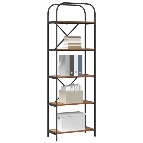 Рафт за книги Старо дърво 60 x 30 x 183 см Инженерно дърво