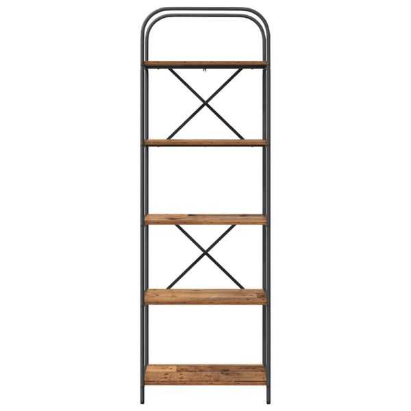 Рафт за книги Старо дърво 60 x 30 x 183 см Инженерно дърво