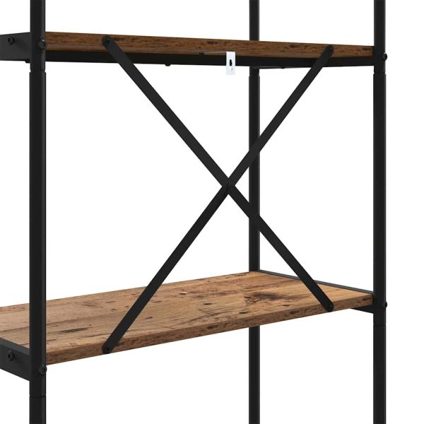 Рафт за книги Старо дърво 60 x 30 x 183 см Инженерно дърво