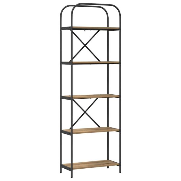 Рафт за книги Дъб 60 x 30 x 183 см Инженерно дърво