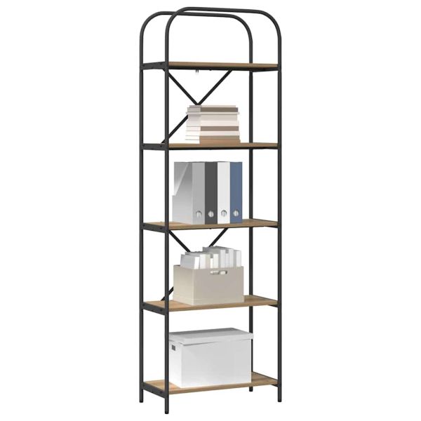 Рафт за книги Дъб 60 x 30 x 183 см Инженерно дърво