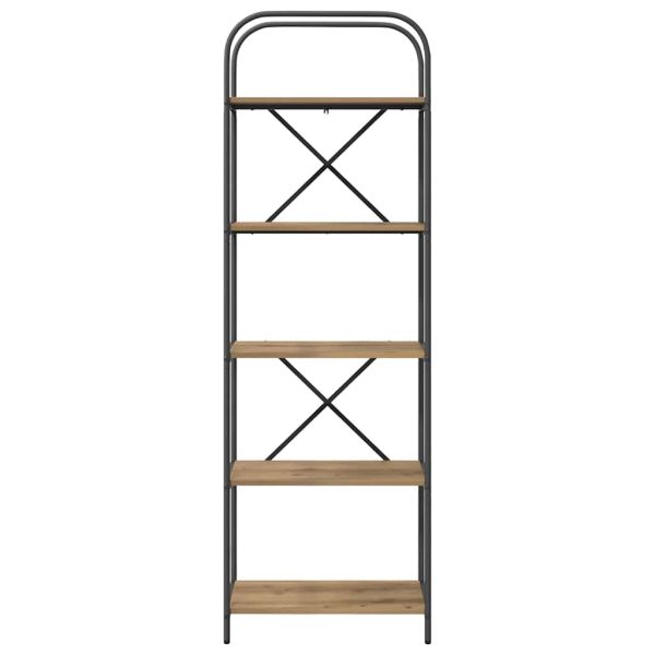 Рафт за книги Дъб 60 x 30 x 183 см Инженерно дърво