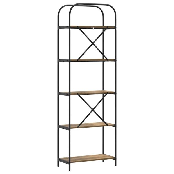 Рафт за книги Дъб 60 x 30 x 183 см Инженерно дърво