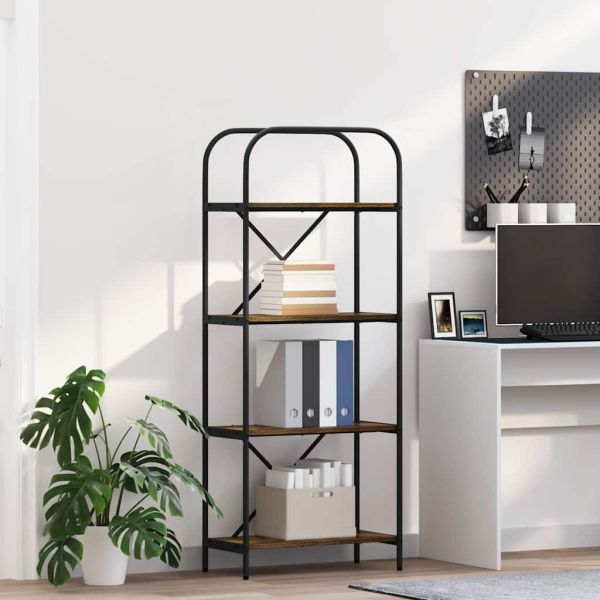 Рафт за книги Димян дъб 60 x 30 x 146 см Инженерно дърво