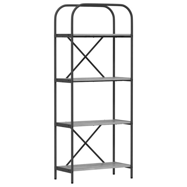 Рафт за книги Сив Сонома 60 x 30 x 146 см Инженерно дърво