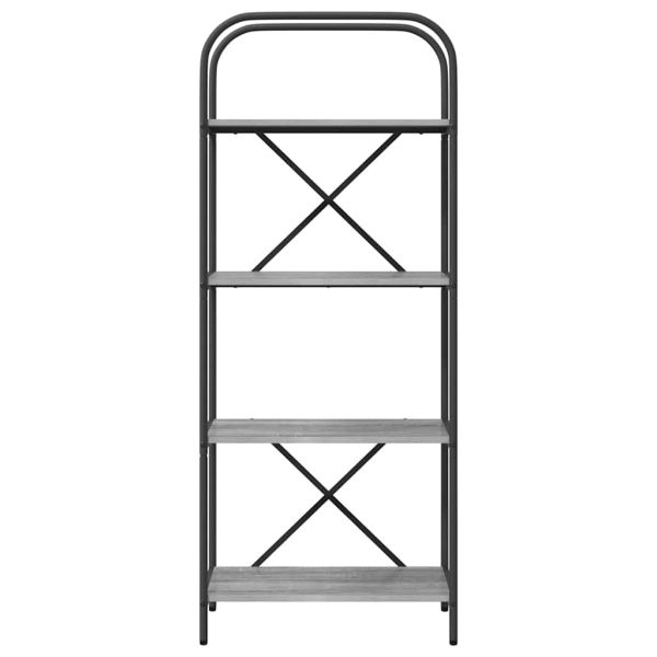 Рафт за книги Сив Сонома 60 x 30 x 146 см Инженерно дърво