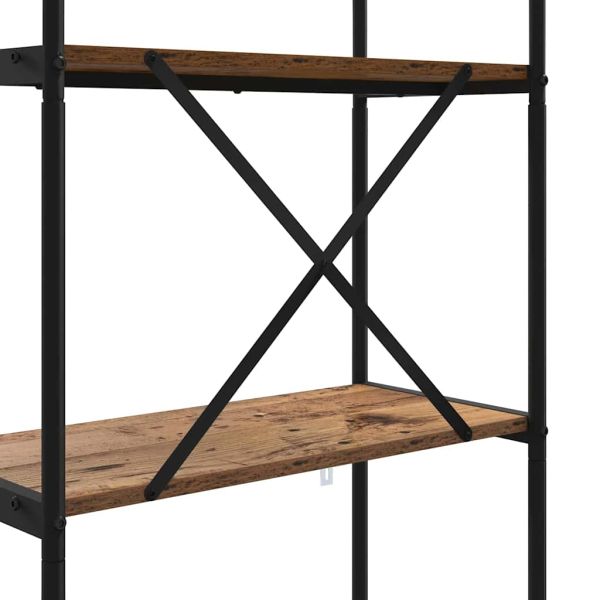 Рафт за книги Старо дърво 60 x 30 x 146 см Инженерно дърво