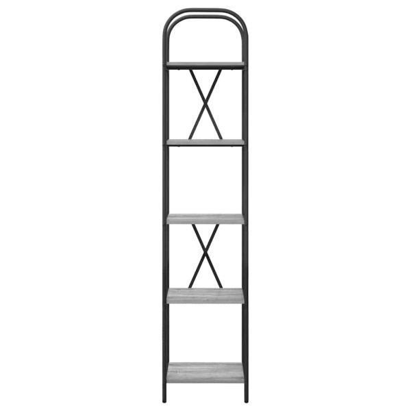 Рафт за книги Сив Сонома 40 x 30 x 183 см Инженерно дърво