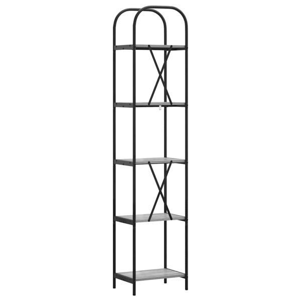 Рафт за книги Сив Сонома 40 x 30 x 183 см Инженерно дърво