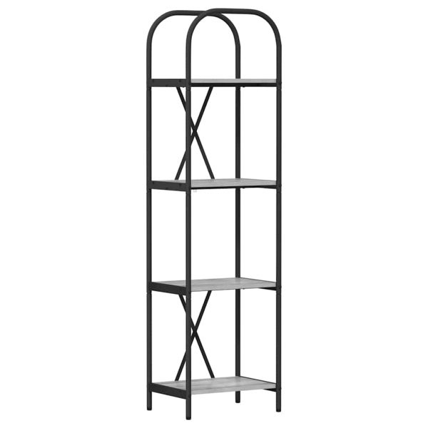 Рафт за книги Сив Сонома 40 x 30 x 146 см Инженерно дърво