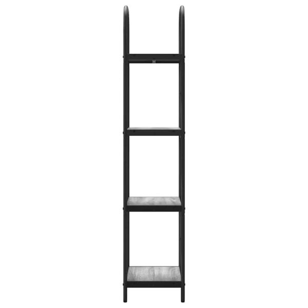 Рафт за книги Сив Сонома 40 x 30 x 146 см Инженерно дърво