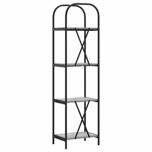 Рафт за книги Сив Сонома 40 x 30 x 146 см Инженерно дърво