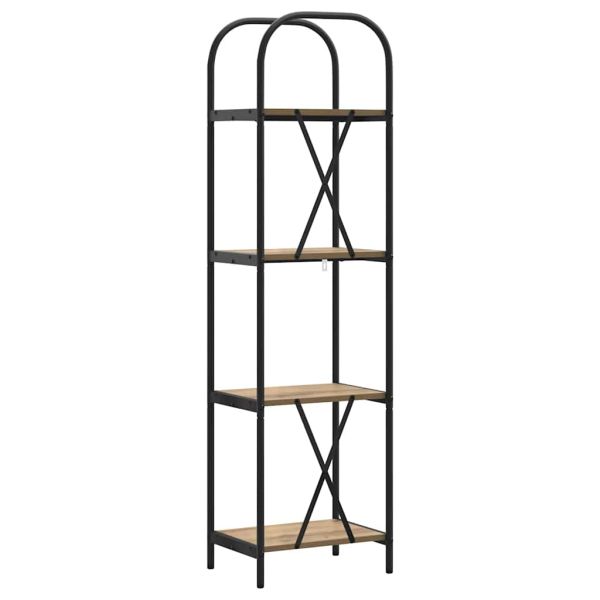 Рафт за книги Дъб 40 x 30 x 146 см Инженерно дърво