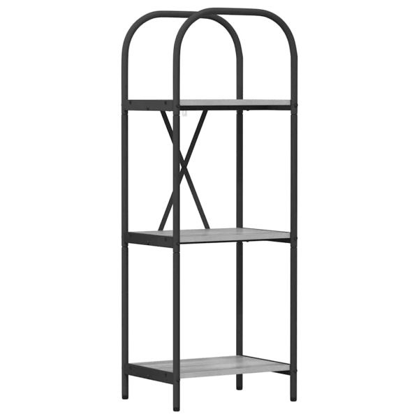 Рафт за книги Сив Сонома 40 x 30 x 109 см Инженерно дърво
