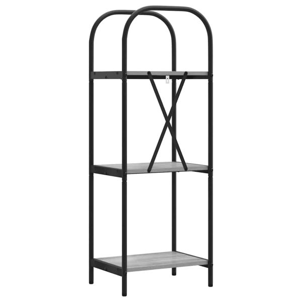 Рафт за книги Сив Сонома 40 x 30 x 109 см Инженерно дърво