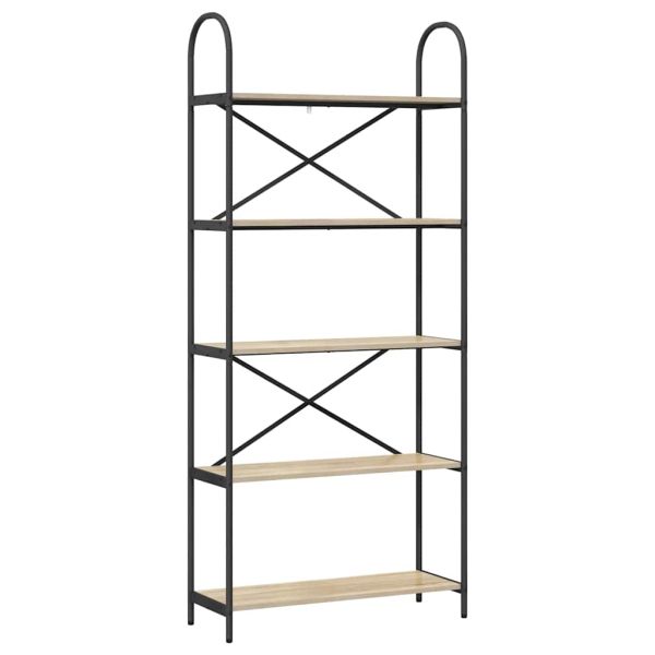 Рафт за книги Сонома дъб 80 x 30 x 183 см Инженерно дърво