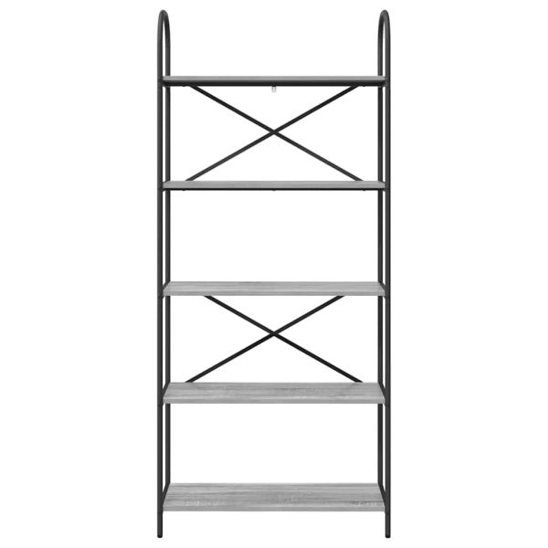 Рафт за книги Сив Сонома 80 x 30 x 183 см Инженерно дърво