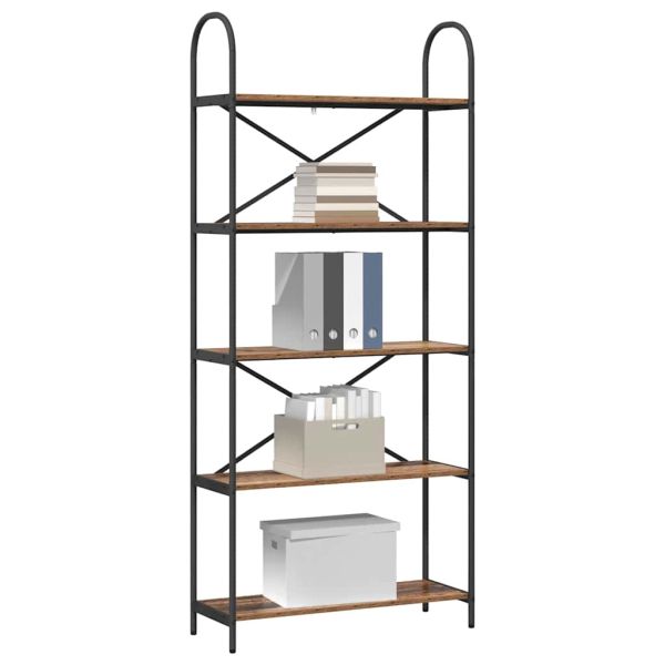 Рафт за книги Старо дърво 80 x 30 x 183 см Инженерно дърво