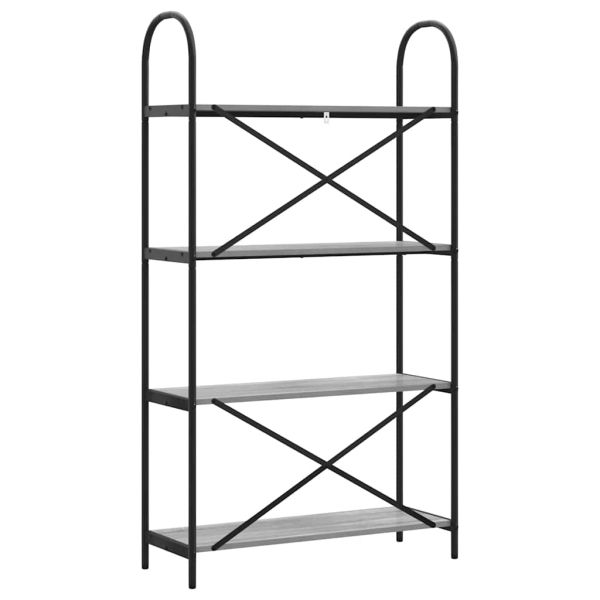 Рафт за книги Сив Сонома 80 x 30 x 146 см Инженерно дърво