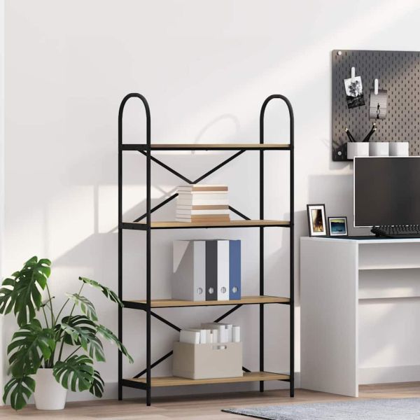 Рафт за книги Дъб 80 x 30 x 146 см Инженерно дърво