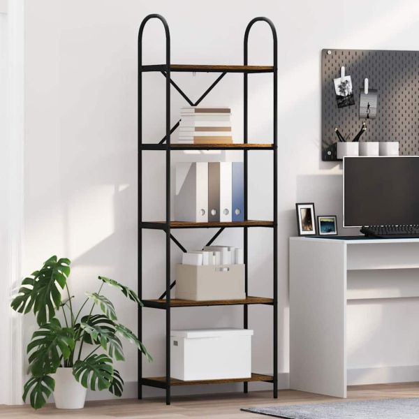 Рафт за книги Димян дъб 60 x 30 x 183 см Инженерно дърво