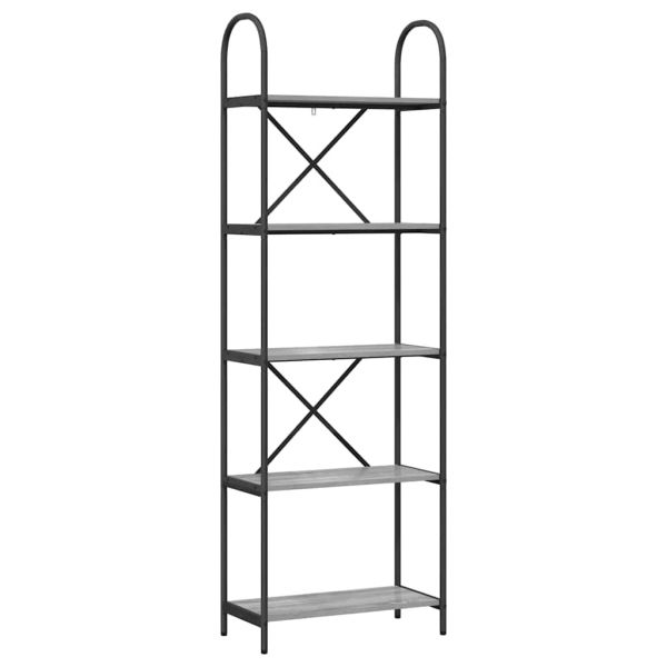 Рафт за книги Сив Сонома 60 x 30 x 183 см Инженерно дърво