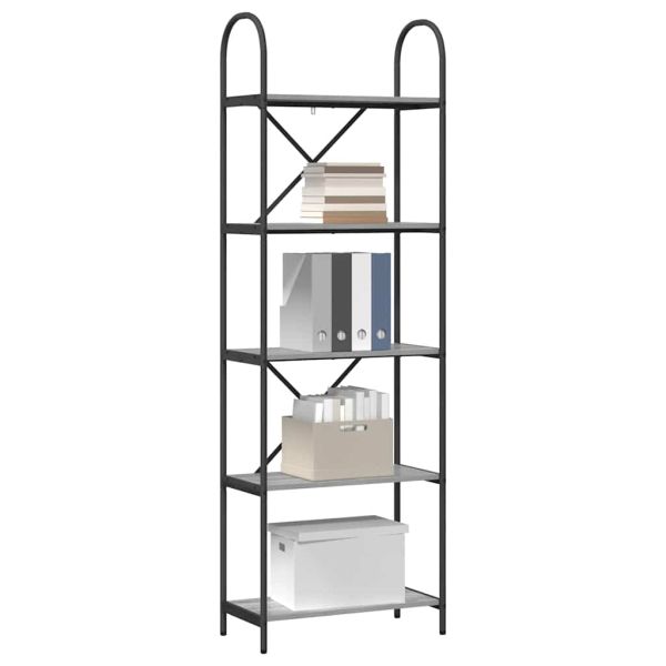 Рафт за книги Сив Сонома 60 x 30 x 183 см Инженерно дърво