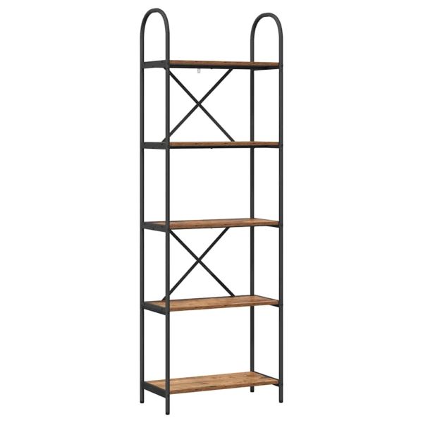 Рафт за книги Старо дърво 60 x 30 x 183 см Инженерно дърво