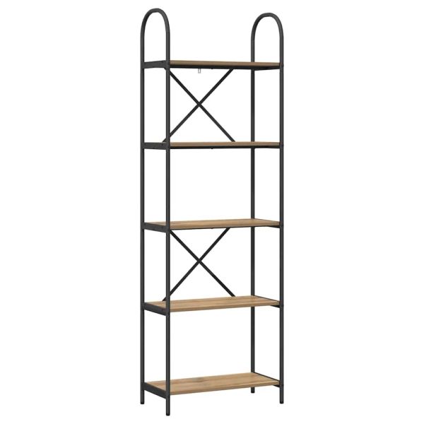 Рафт за книги Дъб 60 x 30 x 183 см Инженерно дърво