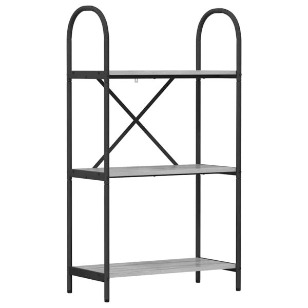Рафт за книги Сив Сонома 60 x 30 x 109 см Инженерно дърво