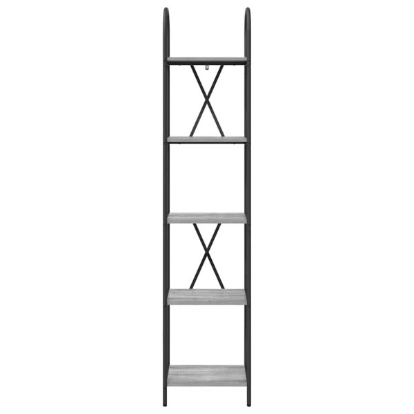 Рафт за книги Сив Сонома 40 x 30 x 183 см Инженерно дърво