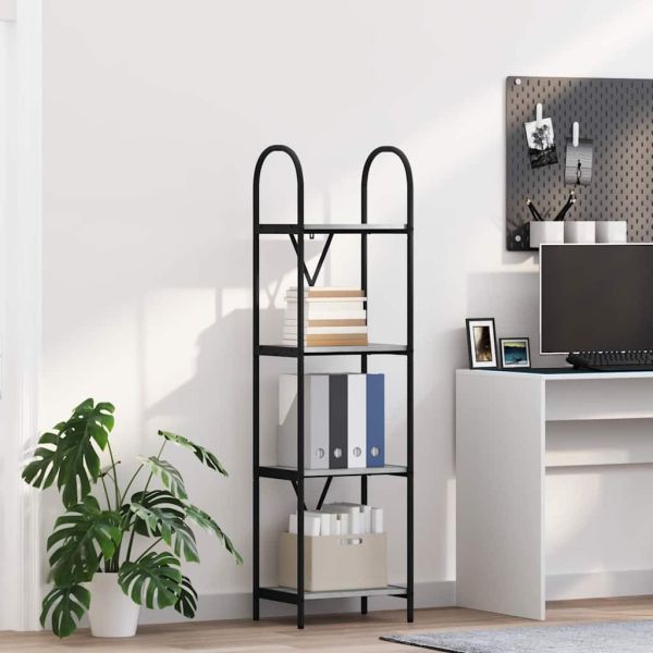 Рафт за книги Сив Сонома 40 x 30 x 146 см Инженерно дърво