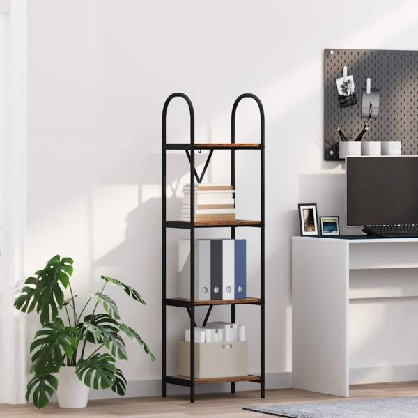 Рафт за книги Старо дърво 40 x 30 x 146 см Инженерно дърво