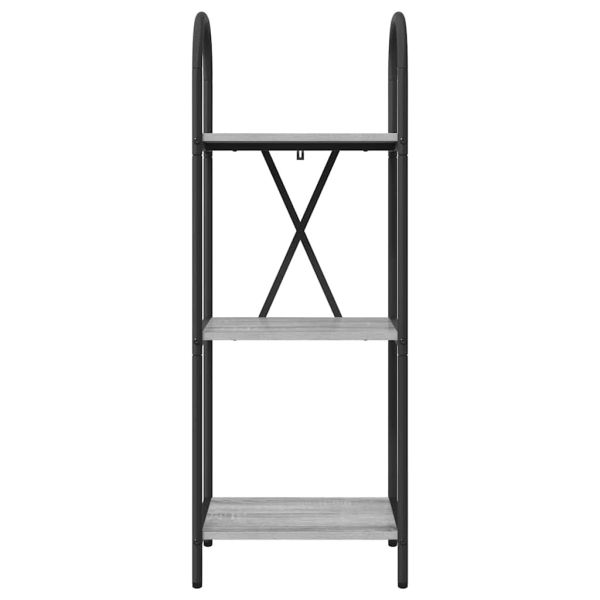 Рафт за книги Сив Сонома 40 x 30 x 109 см Инженерно дърво