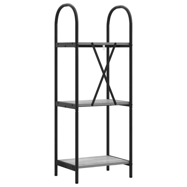 Рафт за книги Сив Сонома 40 x 30 x 109 см Инженерно дърво