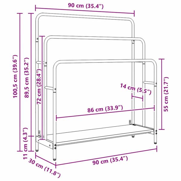 Стойка за дрехи Сонома дъб 90 x 30 x 100,5 cm Инженерно дърво