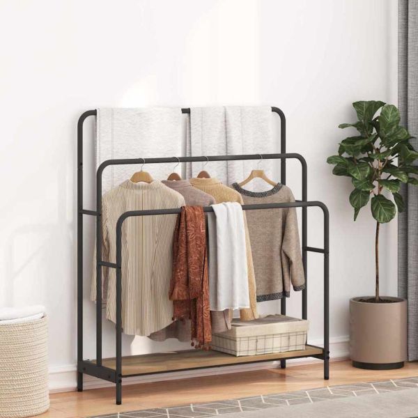 Стойка за дрехи с рафт Дъб 90 x 30 x 100,5 cm Инженерно дърво