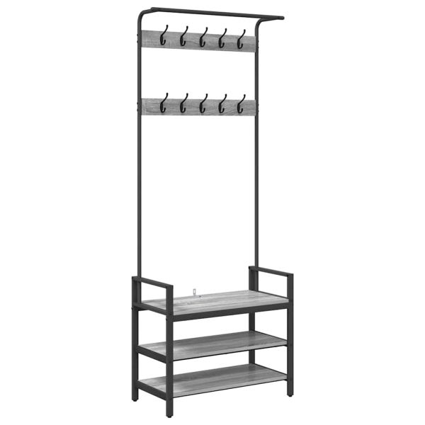 Закачалка за палта Сив Сонома 75 x 34 x 184 см Инженерно дърво