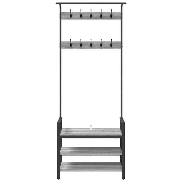 Закачалка за палта Сив Сонома 75 x 34 x 184 см Инженерно дърво