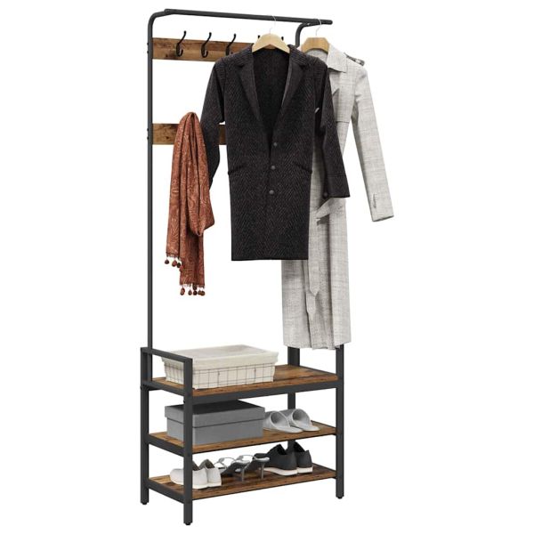 Закачалка за палта Старо дърво 75 x 34 x 184 см Инженерно дърво